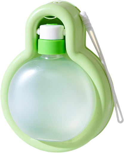 Collapsible Dog Water Bottle - Portable Pet Travel Bowl for Dogs, Leak-Proof & Foldable, 350ml/500ml (Green, Yellow, Orange), BPA-Free PP+PET (Balloon Style Cup) (Green, S (350ML))