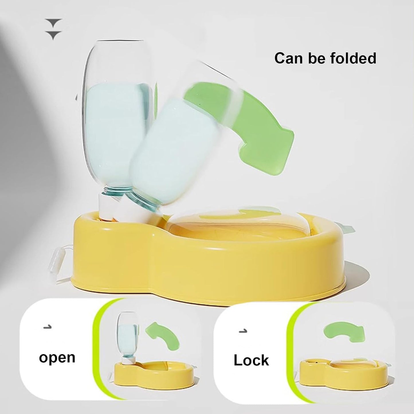 Collapsible Dog Water Bottle - Portable Pet Travel Bowl for Dogs, Leak-Proof & Foldable, 350ml/500ml (Green, Yellow, Orange), BPA-Free PP+PET (Balloon Style Cup) (Green, S (350ML))