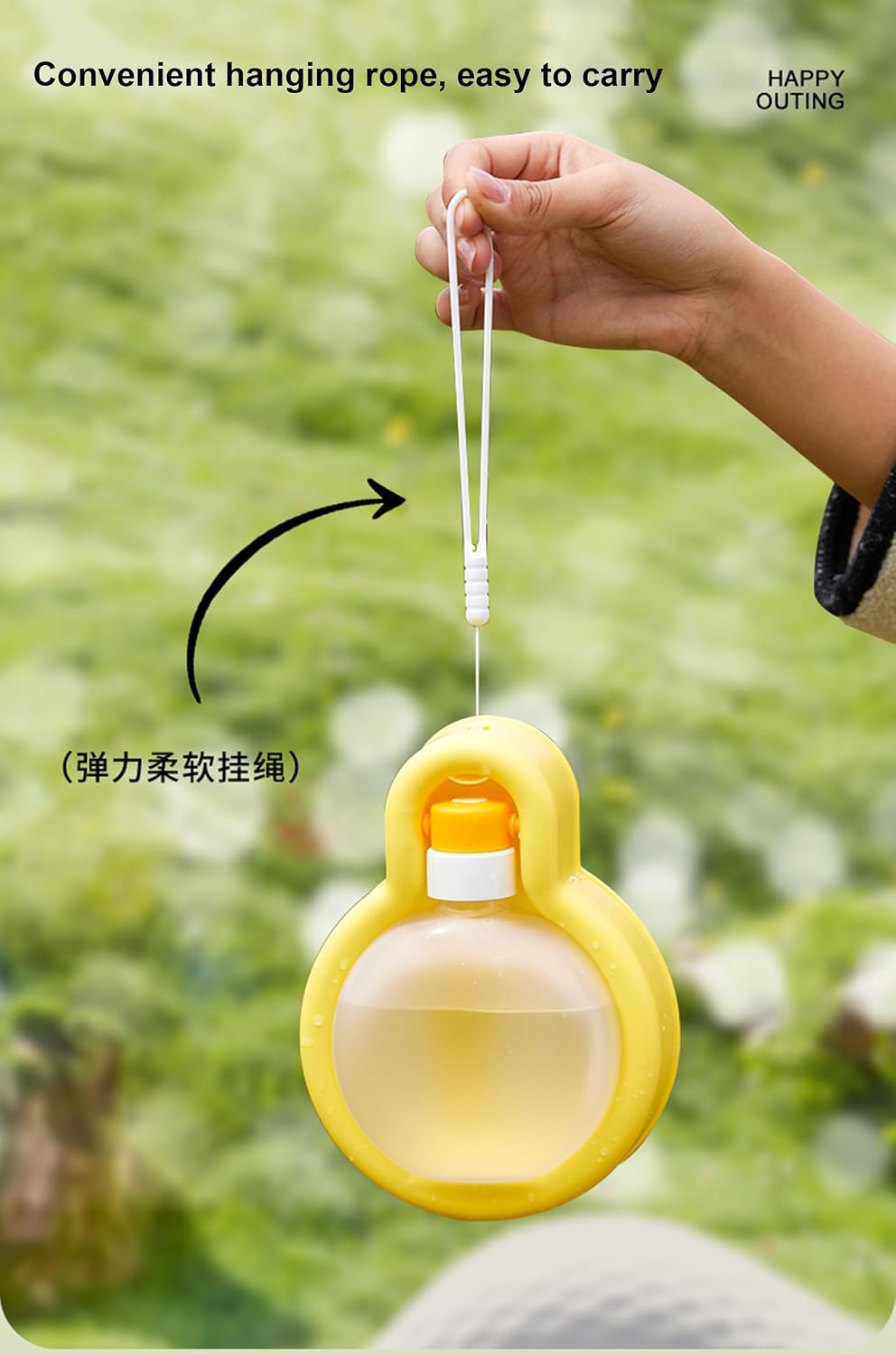 Collapsible Dog Water Bottle - Portable Pet Travel Bowl for Dogs, Leak-Proof & Foldable, 350ml/500ml (Green, Yellow, Orange), BPA-Free PP+PET (Balloon Style Cup) (Green, S (350ML))