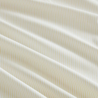 Queen Size Sheets Set, Crisp & Tailored Cooling Sheets with a Naturally Smooth Cotton Percale Lightweight Feel - Bed Sheets with Matching Pillowcases & Fitted Sheet (Stripe Yellow)