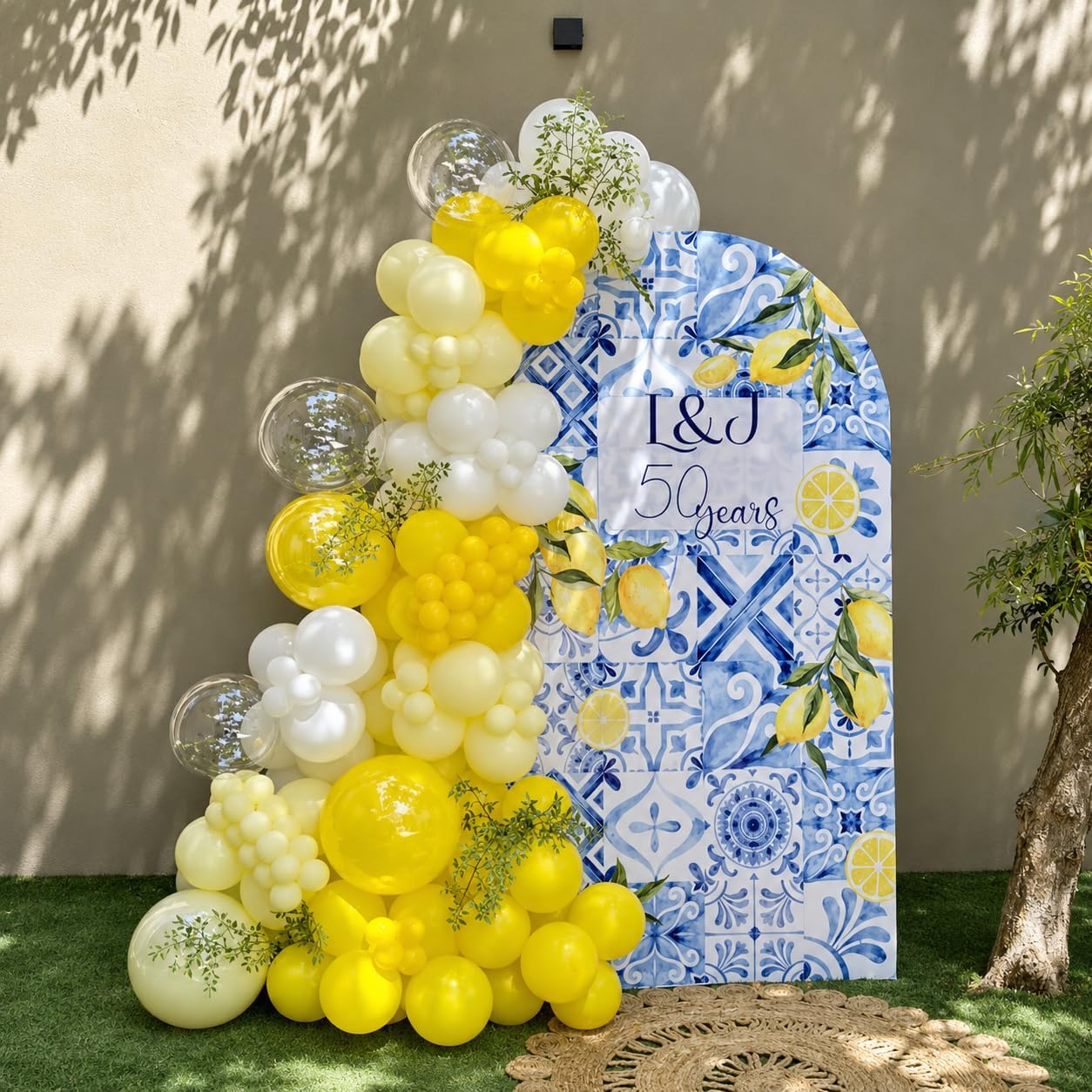 Yellow and White Balloons, 12Inch Pastel Yellow White Gold Confetti Balloons for Bee Lemon Wedding Baby Bridal Shower Sunflower Birthday Party Decorations