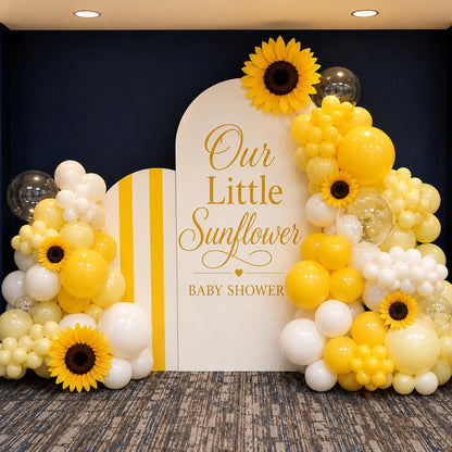 Yellow and White Balloons, 12Inch Pastel Yellow White Gold Confetti Balloons for Bee Lemon Wedding Baby Bridal Shower Sunflower Birthday Party Decorations