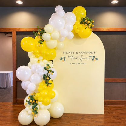Yellow and White Balloons, 12Inch Pastel Yellow White Gold Confetti Balloons for Bee Lemon Wedding Baby Bridal Shower Sunflower Birthday Party Decorations