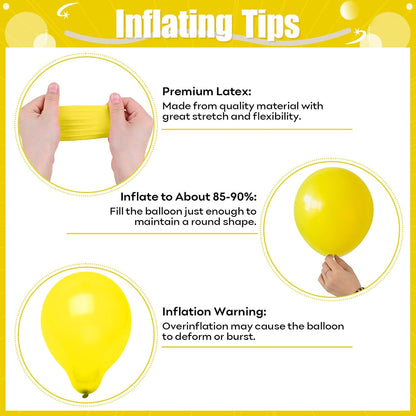 Yellow and White Balloons, 12Inch Pastel Yellow White Gold Confetti Balloons for Bee Lemon Wedding Baby Bridal Shower Sunflower Birthday Party Decorations