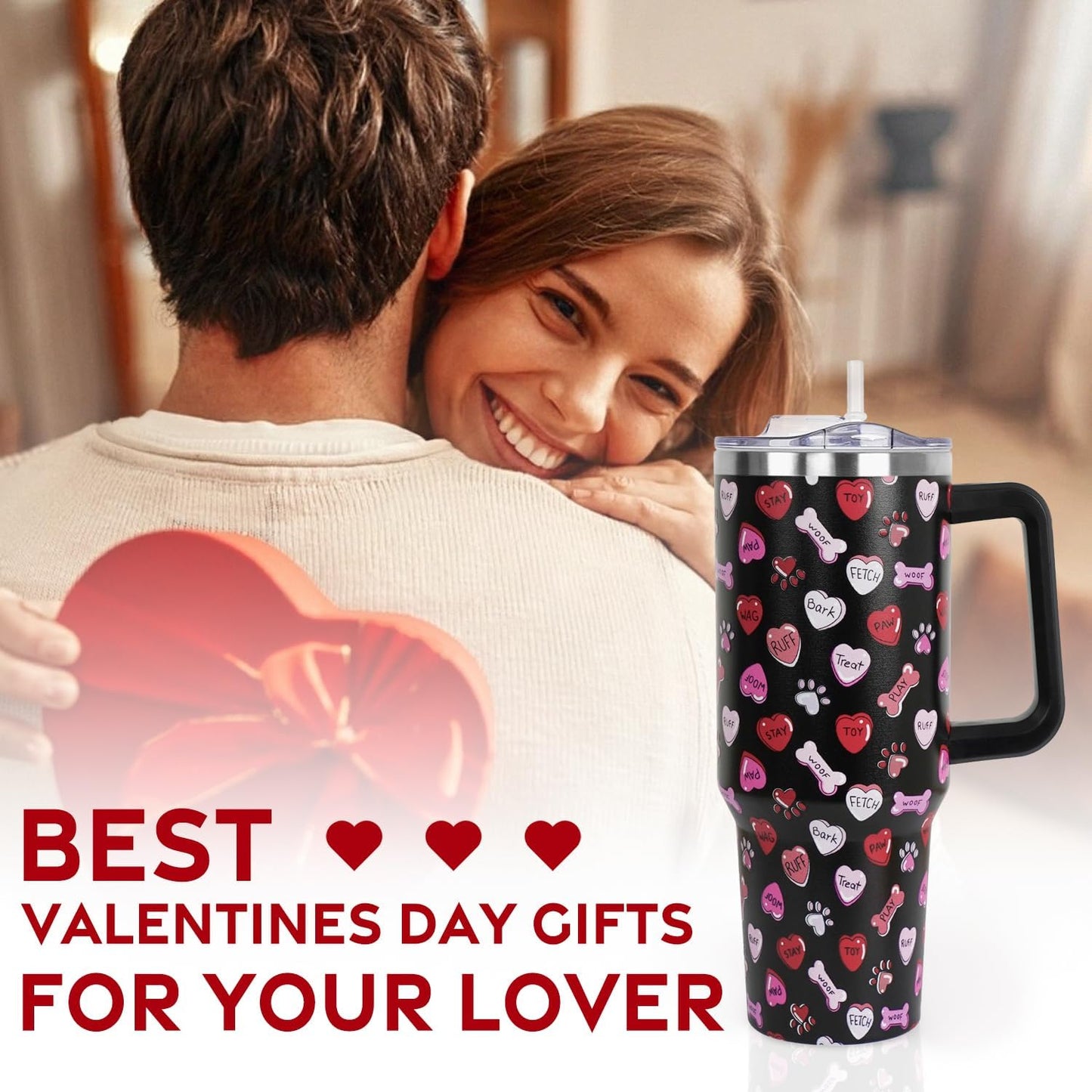 Floral Lemon Tumbler with Handle and Straw Lid 40 oz,Cute Spring Summer Gift for Women Men Lemon Leaves Vacuum Insulated Leak Proof Stainless Steel Coffee Cup Mug