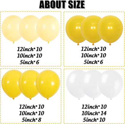 Yellow Lemonade Balloons Arch Kit, 130pcs Summer Lemon Party Supplies | Round Lemon Bow Foil Latex Balloon, Pennants Banner, Baby Shower Birthday Bachelorette Decorations for Women Girls