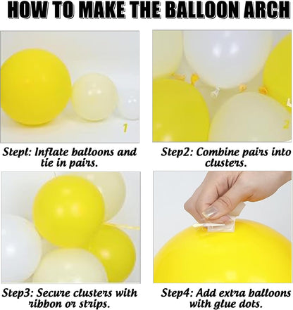 Yellow Lemonade Balloons Arch Kit, 130pcs Summer Lemon Party Supplies | Round Lemon Bow Foil Latex Balloon, Pennants Banner, Baby Shower Birthday Bachelorette Decorations for Women Girls