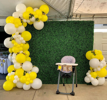 124pcs Yellow Balloon Arch Kit, Lemon Daisy Honeybee Theme Yellow and Gold Balloons for Birthday Parties, Wedding, Baby Shower Party, Anniversary Party Decoration