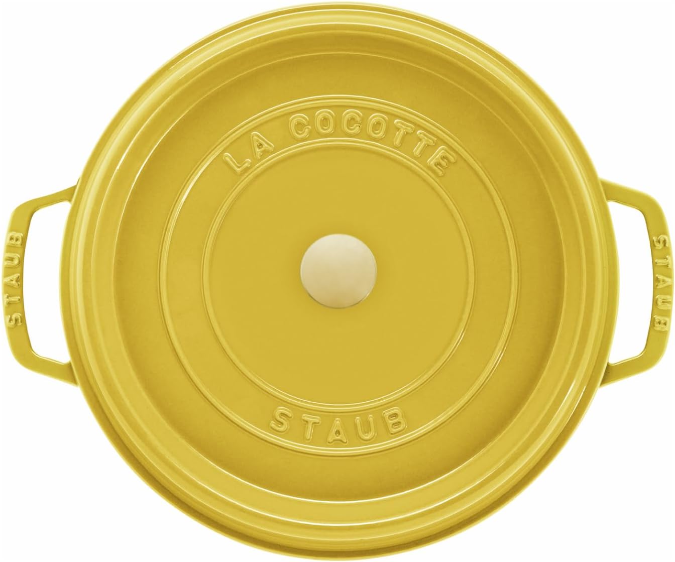 Enamelled Cast Iron Casserole Dish with Lid, Suitable for All Heat Sources Including Induction, 4 People, Round, 24 cm, 3.70 L, 4.7 kg, Lemon