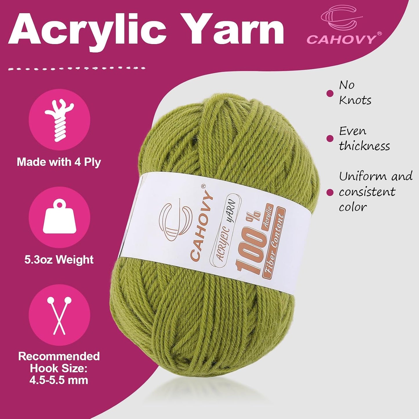 Soft Yellow Acrylic Yarn 3 Pack Crochet Knitting,840 Yards/450g Each, Worsted Yarn Crocheting, Amigurumi, Craft 3 Light