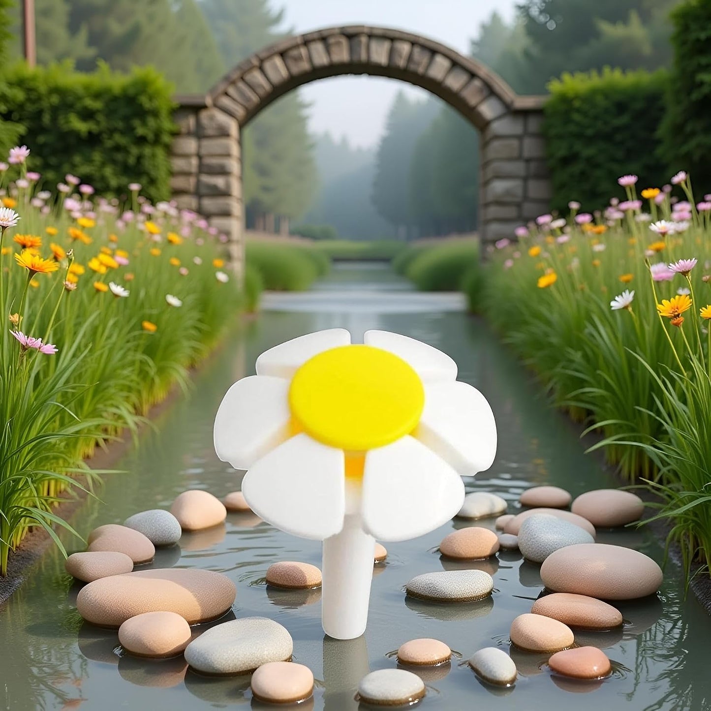Round Cubic Cat Fountain Replacement Flower Nozzle Head for Dogs Stainless Steel Top Water Dispenser Yellow Orange pet Water Fountain Flower top Replacement Yellow Pond Pump Nozzles