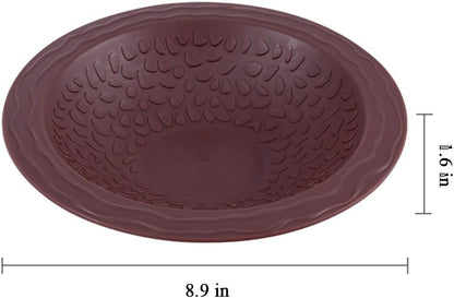 Turtle Bathing Pool Small for Reptiles & Amphibians - Resin Water Dish & Feeding Bowl with Gentle Slope - Safe for Turtles, Lizards, Frogs, Snakes (Reddish Brown)