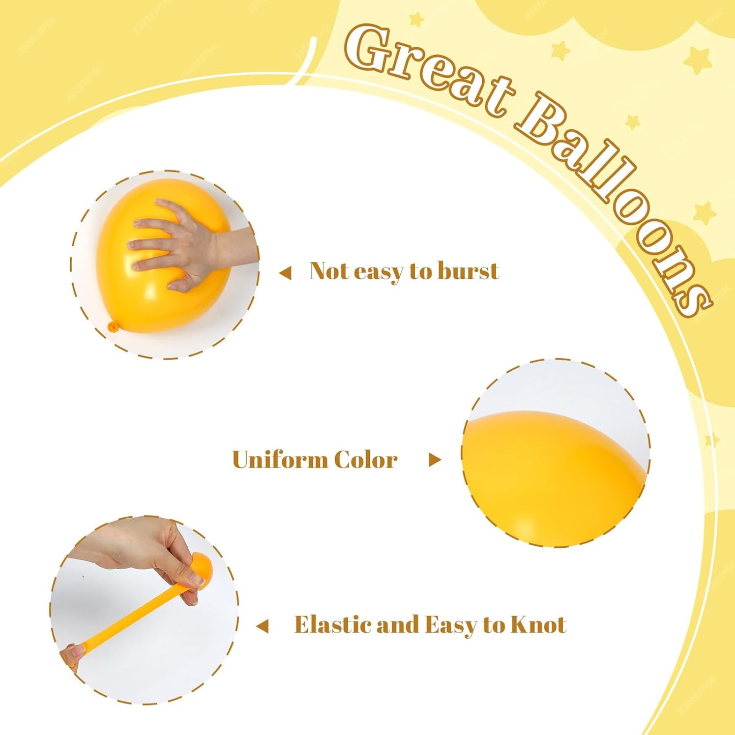 60pcs Yellow and White Balloons 12inch with Yellow White Gold Balloons | Bee, Sun, Baby Shower, Birthday Party Decorations