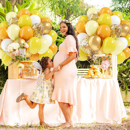 60pcs Yellow and White Balloons 12inch with Yellow White Gold Balloons | Bee, Sun, Baby Shower, Birthday Party Decorations