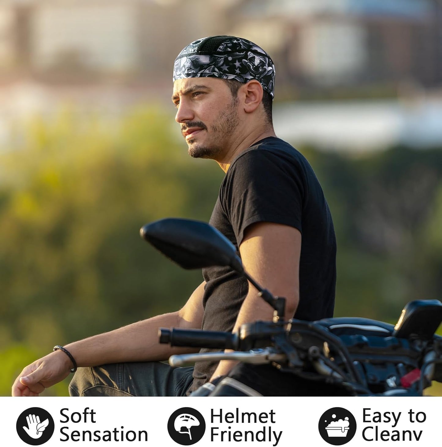 Cooling Skull Cap Breathable Mesh Sweat Control Helmet Liner for Men | Comfortable Nylon Material, Snug Fit, Non-Slip for Men Women Cycling, Outdoor Work Hard Hat Liner, Motorcycling Running Gym
