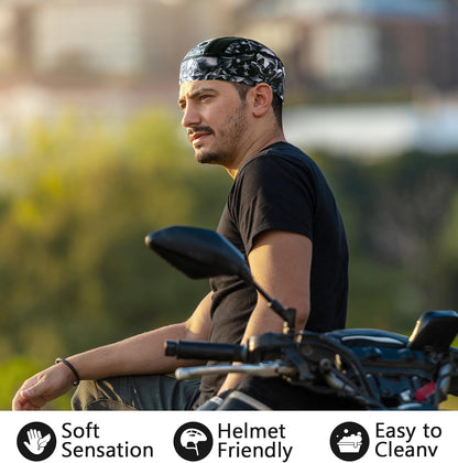 Cooling Skull Cap Breathable Mesh Sweat Control Helmet Liner for Men | Comfortable Nylon Material, Snug Fit, Non-Slip for Men Women Cycling, Outdoor Work Hard Hat Liner, Motorcycling Running Gym
