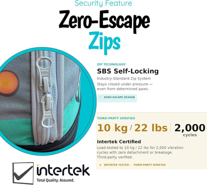 Soft-Sided Airline Approved Cat Carrier with Expandable Hideaway | Escape-Proof SBS Self-Locking Zippers | 22 lb Capacity | Vet Approved | Top & Side Entry | 17×11×11 in