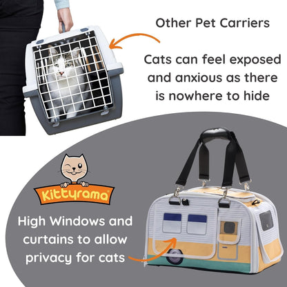 Soft-Sided Airline Approved Cat Carrier with Expandable Hideaway | Escape-Proof SBS Self-Locking Zippers | 22 lb Capacity | Vet Approved | Top & Side Entry | 17×11×11 in