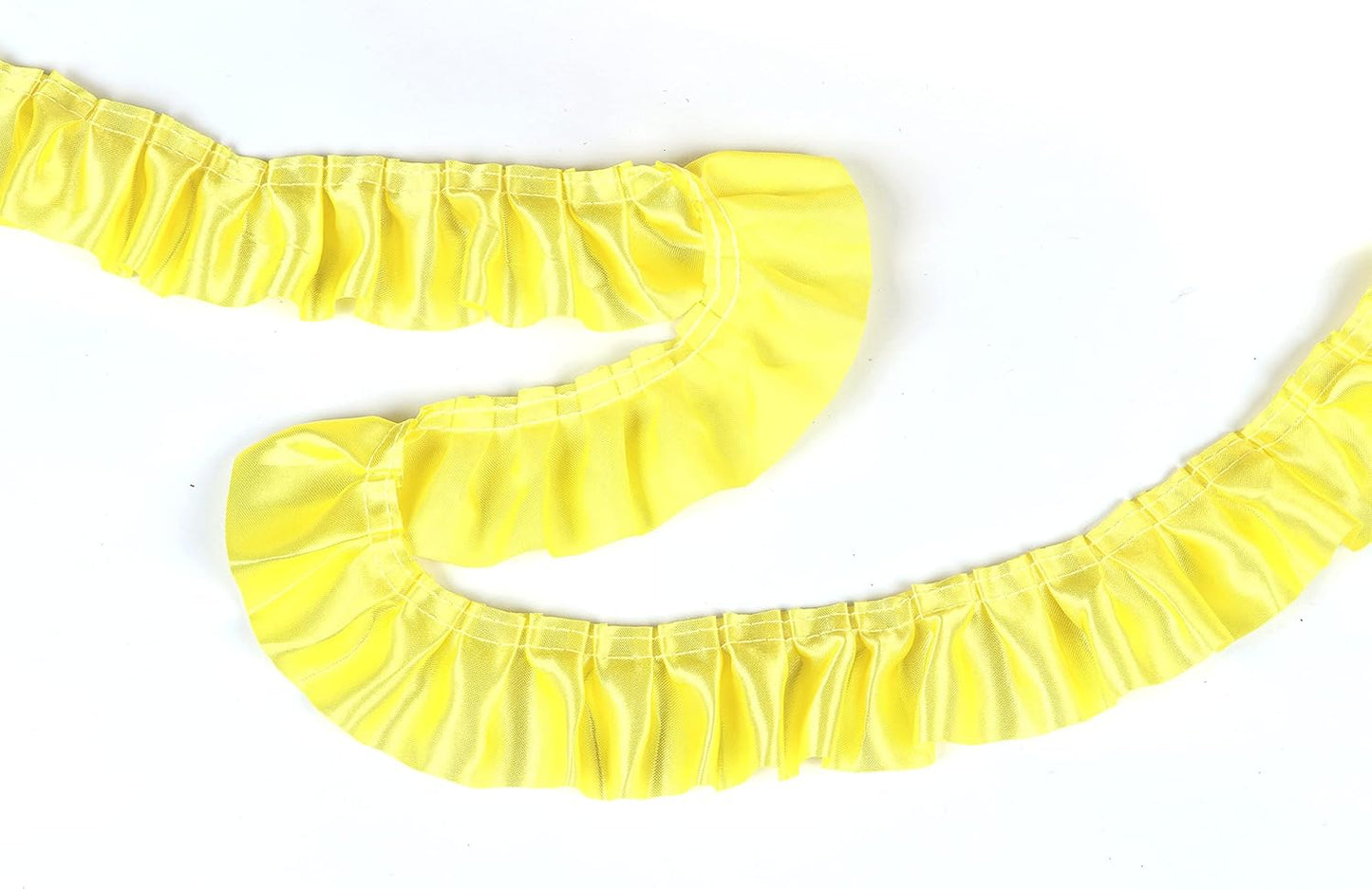 YYCRAFT 11 Yards Satin Ruffle Trim Fabric Trims and Embellishments by The Yard, 1.5 Inch Yellow