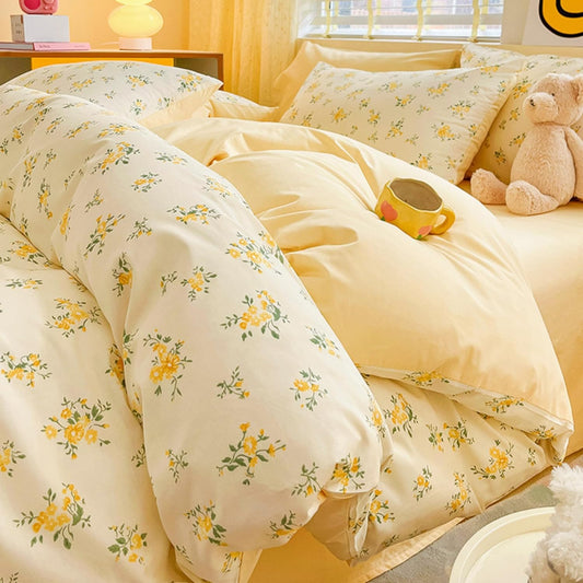 3Pieces Duvet Cover King Size- 100% Cotton Comfort Duvet Cover Set,a Duvet Cover,2 Pillowcase Home Bedding with Zipper Closure for All Season (King (U.S. Standard), Cream Yellow)