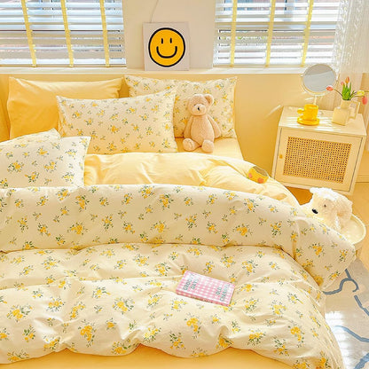 3Pieces Duvet Cover King Size- 100% Cotton Comfort Duvet Cover Set,a Duvet Cover,2 Pillowcase Home Bedding with Zipper Closure for All Season (King (U.S. Standard), Cream Yellow)