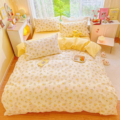 3Pieces Duvet Cover King Size- 100% Cotton Comfort Duvet Cover Set,a Duvet Cover,2 Pillowcase Home Bedding with Zipper Closure for All Season (King (U.S. Standard), Cream Yellow)