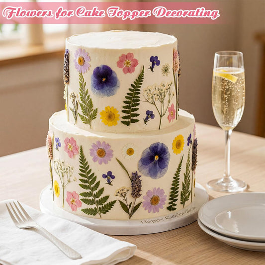 96 Pcs Natural Dried Pressed Flowers for Cake Topper Decorating Cupcake Toppers Cocktails Resin Jewelry Candle Soap Making DIY Art Crafts