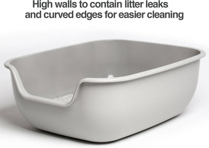 BetterBox Non-Stick Large Litter Box, Pet Safe Coating for Easier Cleaning, Open Top Promotes Healthy Usage, Made of Stronger ABS Plastic