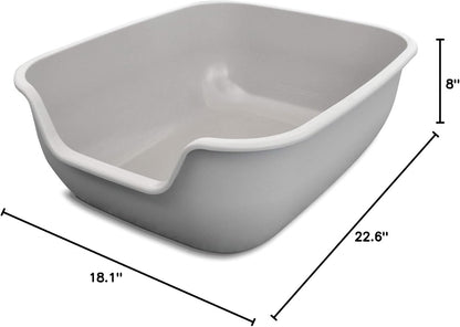 BetterBox Non-Stick Large Litter Box, Pet Safe Coating for Easier Cleaning, Open Top Promotes Healthy Usage, Made of Stronger ABS Plastic