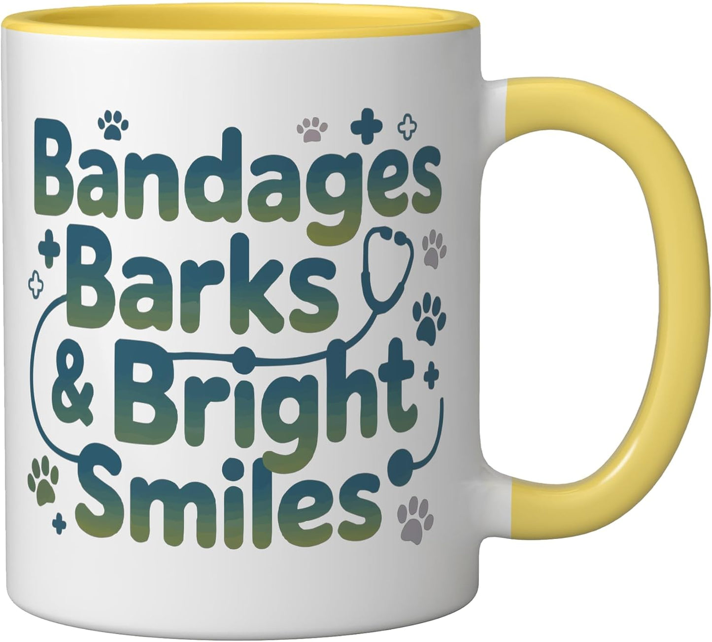 Veterinary Assistant Veterinarian Pet Animal Care Ceramic Mug, Yellow/White, 11oz