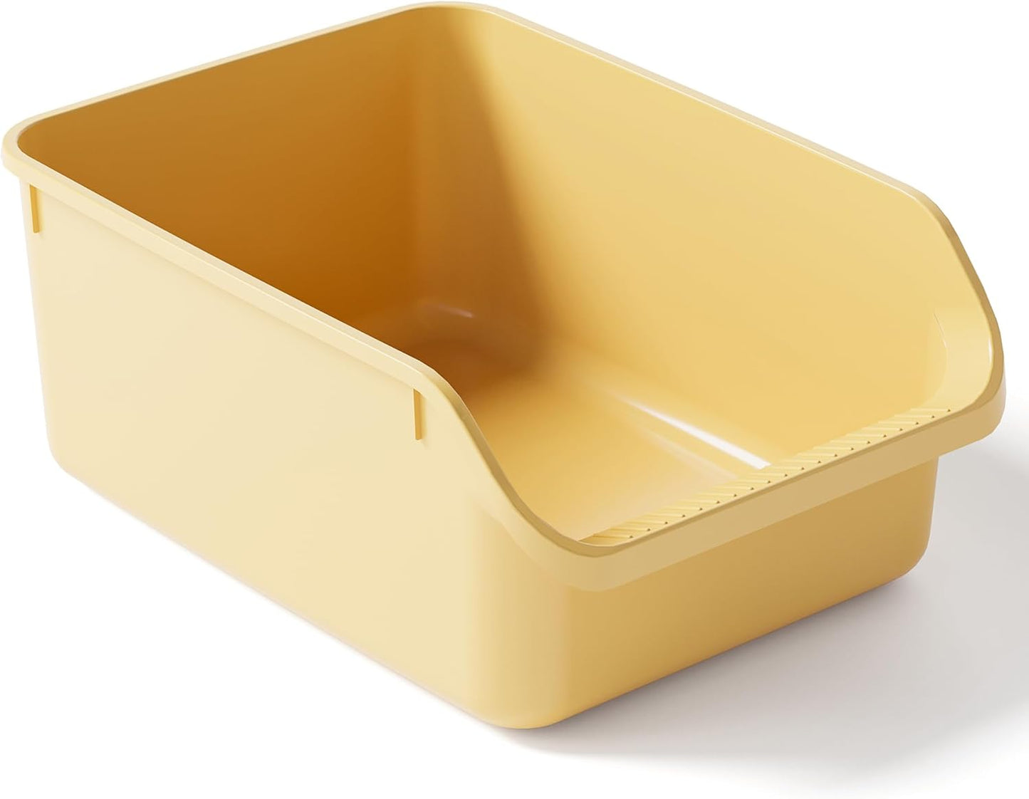 Rabbit Litter Box with Low Entry, High Back Splash Guard for Guinea Pigs, Hamsters, Hedgehogs, Chinchillas & Small Animals, Easy Clean Potty Training Pan for Cage (Yellow)