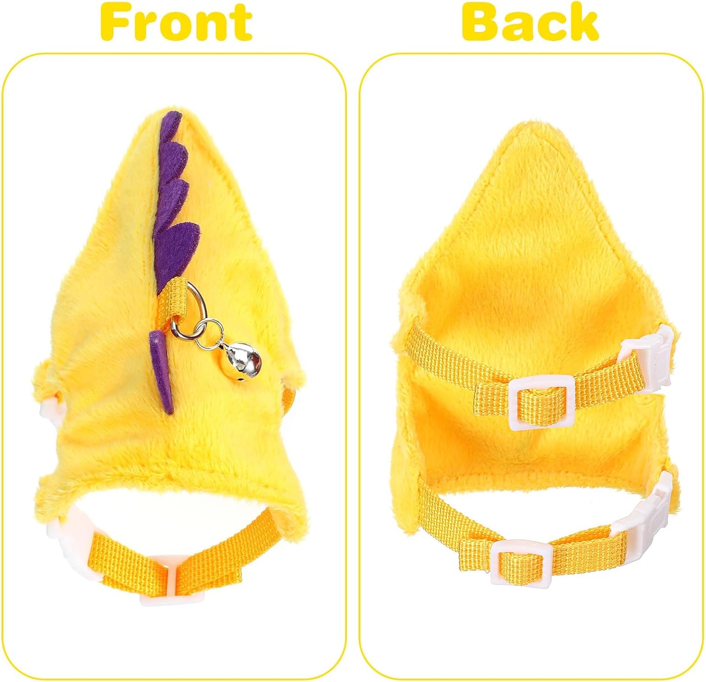 Ferret Harness and Leash Set, Yellow Adjustable Vest for Ferret | Dinosaur Shaped Leash with Safe Bell, Small Animals Vest Harness for Hedgehog, Guinea Pig, Rabbi