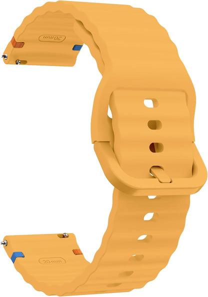 Soft Silicone Sport 22mm 20mm Quick Release Watch Band | Breathable Smart Watch Strap for Women Men, Metal Buckle