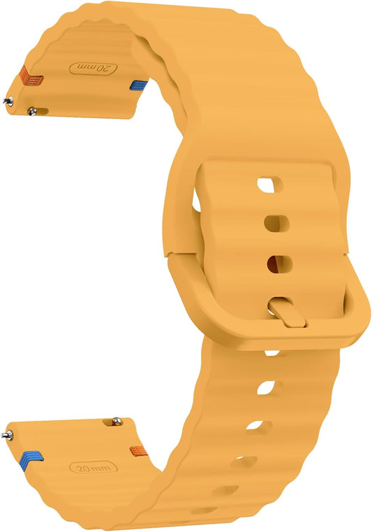 Soft Silicone Sport 22mm 20mm Quick Release Watch Band | Breathable Smart Watch Strap for Women Men, Metal Buckle