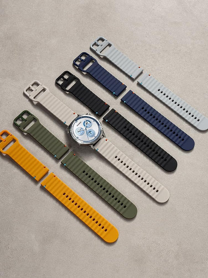Soft Silicone Sport 22mm 20mm Quick Release Watch Band | Breathable Smart Watch Strap for Women Men, Metal Buckle