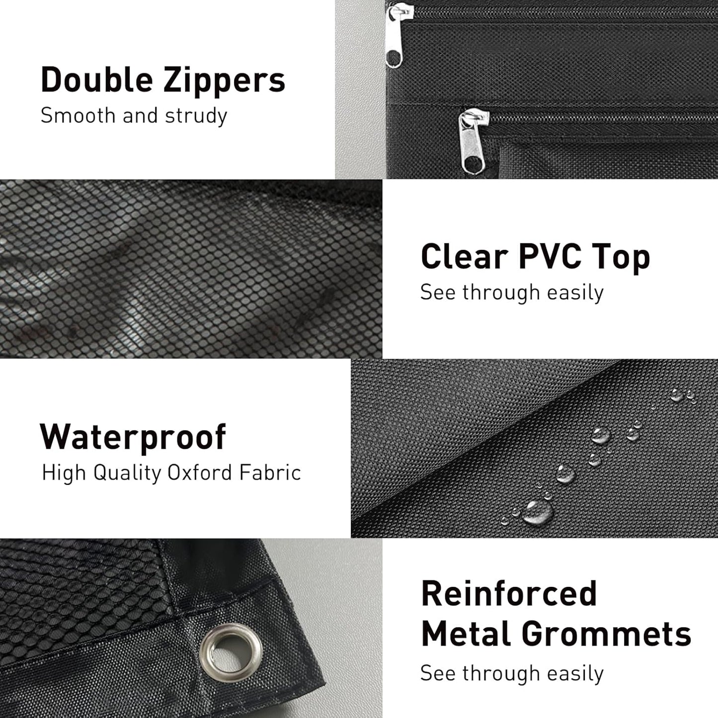 Pencil Pouch for 3 Ring Binder - 3 Hole Zipper Pen Case Bag Holder Bulk Accessories Clear Window Aesthetic Organizer Pockets