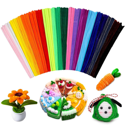100 Pcs Pipe Cleaners Chenille Stem, Yellow Pipe Cleaners Craft | Pipe Cleaners Bulk, Fuzzy Sticks Craft Supplies for Creative Handmade DIY Art Gifts for Mom Craft Project