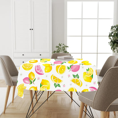 2Pcs Lemon Themed Plastic Tablecloths - 86.6 x 51.1 Inch Waterproof Pink Yellow Lemon Print Table Covers for Summer Fruit Birthday Baby Shower Lemonade Stand Party Decorations