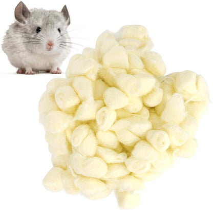 Hamster Cotton Ball, Rainbow Winter Warm Bedding, Soft Small Animal Cotton for Syrian Hamster Chinchilla Hedgehog (Yellow)