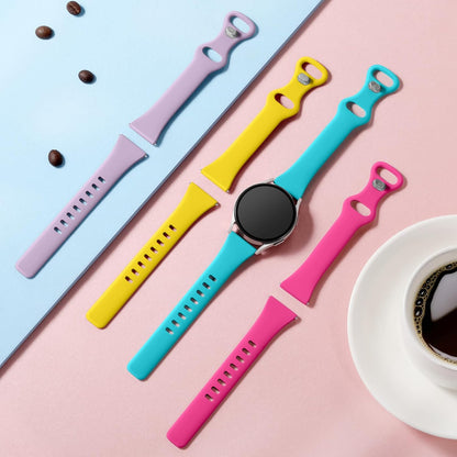 Compatible with Samsung Galaxy Watch 7 6 5 4 Band 40mm 44mm/Galaxy Watch 4 6 Classic 42mm 46mm 43mm 47mm,20mm Soft Slim Silicone for Samsung Watch 4 Bands Women Large Rose/Teal/Lavender/Yellow