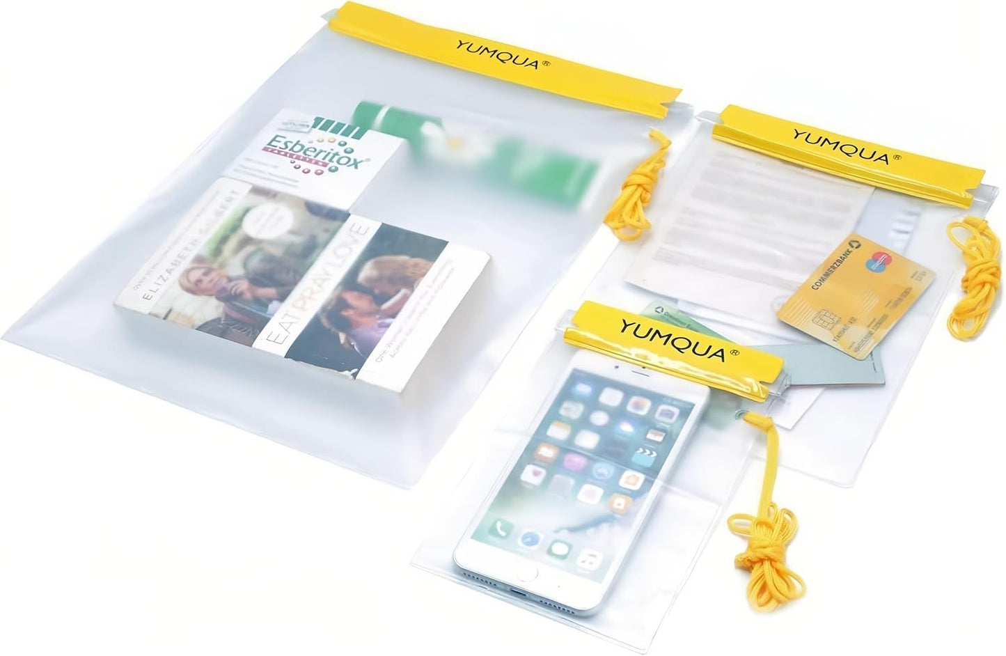Waterproof Pouch Dry Bags Document Map Holder for Water Sport 3PACK | Clear Waterproof Bag, Screen touch Water Proof Water Tight Case Keep Phone/Tablet/Passport Dry for Kayaking Boating Fishing
