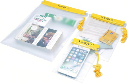 Waterproof Pouch Dry Bags Document Map Holder for Water Sport 3PACK | Clear Waterproof Bag, Screen touch Water Proof Water Tight Case Keep Phone/Tablet/Passport Dry for Kayaking Boating Fishing