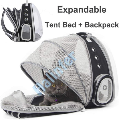 Expandable Cat Backpack Carrier, Fit up to 12 lbs, Space Capsule Astronaut Bubble Window Pet Backpack for Kitten, Bunny, Rabbit and Small Puppy Yellow