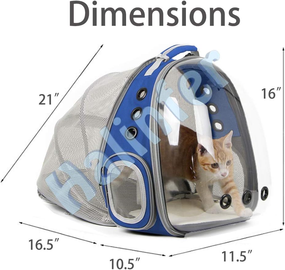 Expandable Cat Backpack Carrier, Fit up to 12 lbs, Space Capsule Astronaut Bubble Window Pet Backpack for Kitten, Bunny, Rabbit and Small Puppy Yellow
