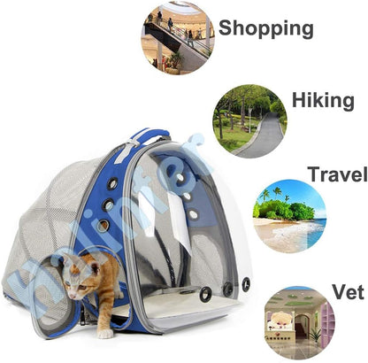 Expandable Cat Backpack Carrier, Fit up to 12 lbs, Space Capsule Astronaut Bubble Window Pet Backpack for Kitten, Bunny, Rabbit and Small Puppy Yellow