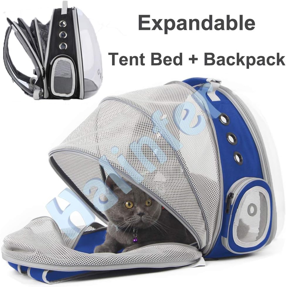 Expandable Cat Backpack Carrier, Fit up to 12 lbs, Space Capsule Astronaut Bubble Window Pet Backpack for Kitten, Bunny, Rabbit and Small Puppy Yellow