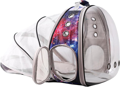Expandable Cat Backpack Carrier, Fit up to 12 lbs, Space Capsule Astronaut Bubble Window Pet Backpack for Kitten, Bunny, Rabbit and Small Puppy Yellow