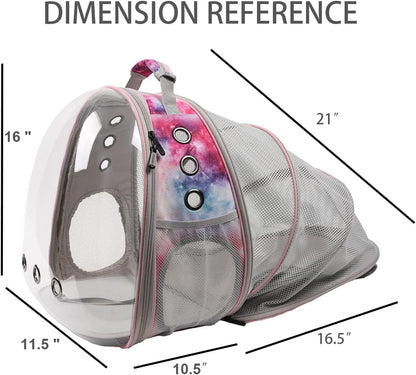Expandable Cat Backpack Carrier, Fit up to 12 lbs, Space Capsule Astronaut Bubble Window Pet Backpack for Kitten, Bunny, Rabbit and Small Puppy Yellow