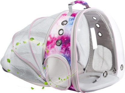 Expandable Cat Backpack Carrier, Fit up to 12 lbs, Space Capsule Astronaut Bubble Window Pet Backpack for Kitten, Bunny, Rabbit and Small Puppy Yellow
