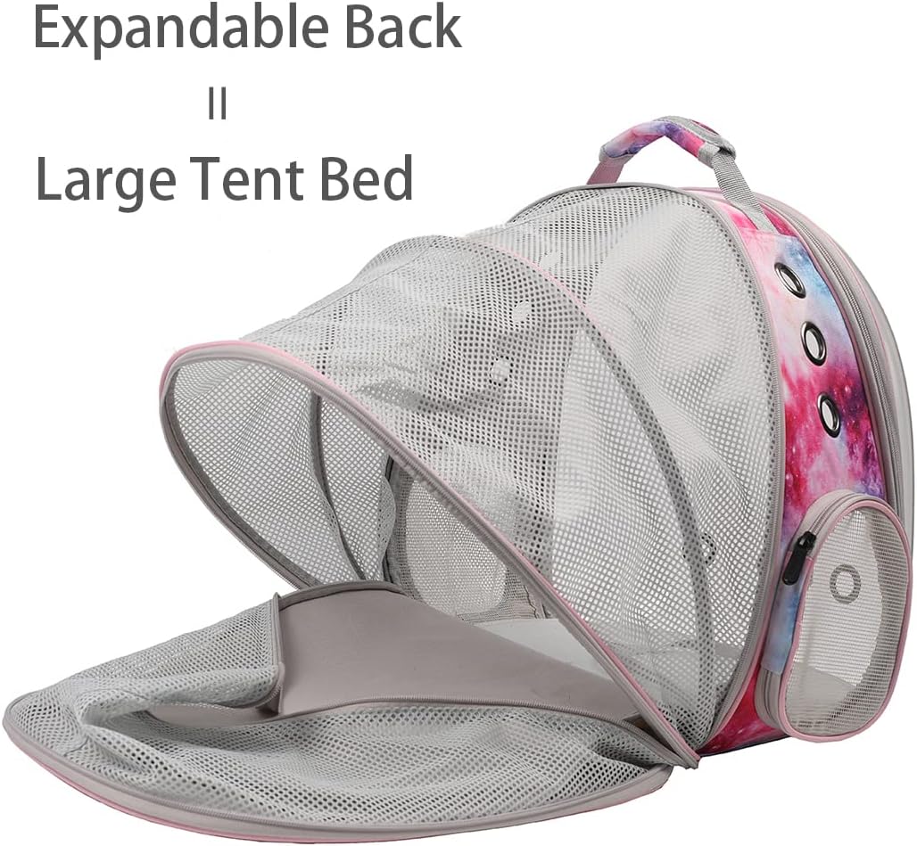 Expandable Cat Backpack Carrier, Fit up to 12 lbs, Space Capsule Astronaut Bubble Window Pet Backpack for Kitten, Bunny, Rabbit and Small Puppy Yellow